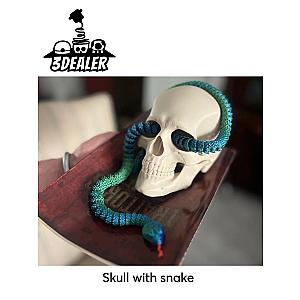 Articulated Skull with Snake